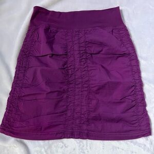 Purple Bubble Skirt with Ruched Details